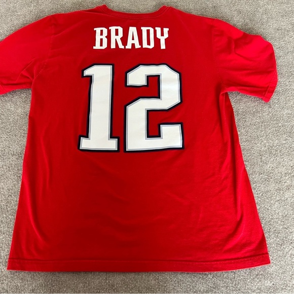 Nike Red Short Sleeve Tee with Number 12 - Picture 2 of 3